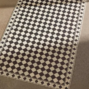 Beautiful checkers vinyl rug